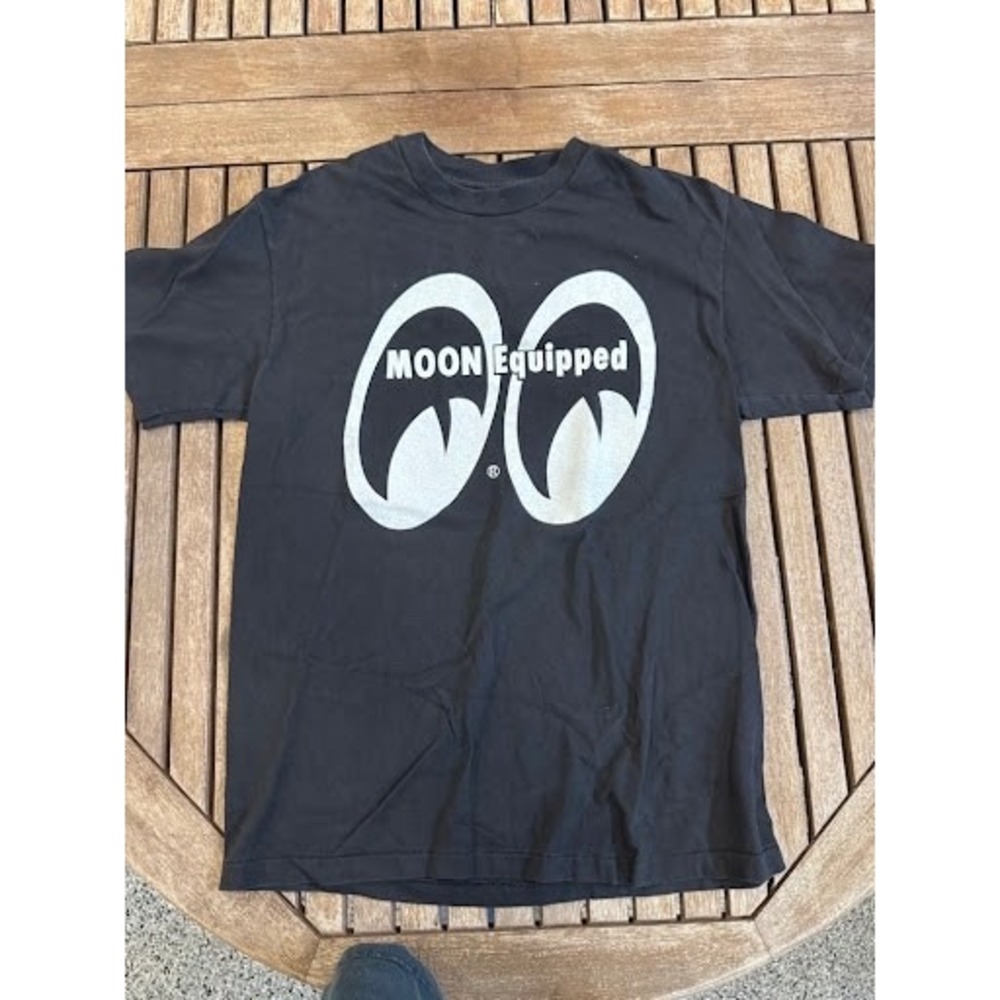 Vintage Moon Eyes MOON Equipped Hot Rod T-Shirt Black Hanes Beefy-T M USA